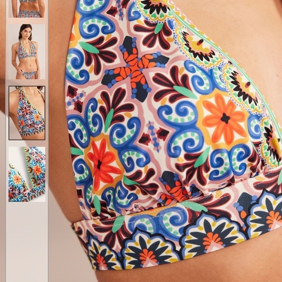 Boden Merano Deep V-Neck Bikini Top 2 piece bikini set vacation summer u… - Picture 3 of 11